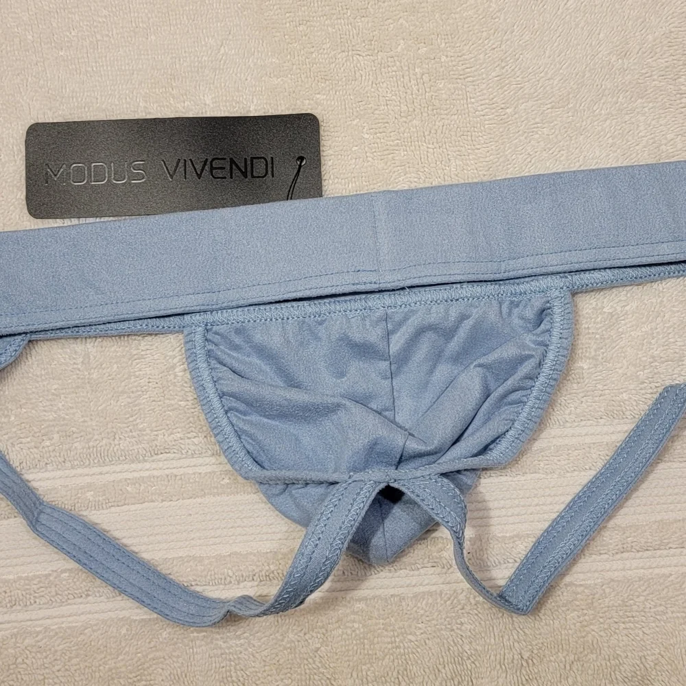 Jockstrap Modus Vivendi Suede Light Blue New Mens - Picture 5 of 5